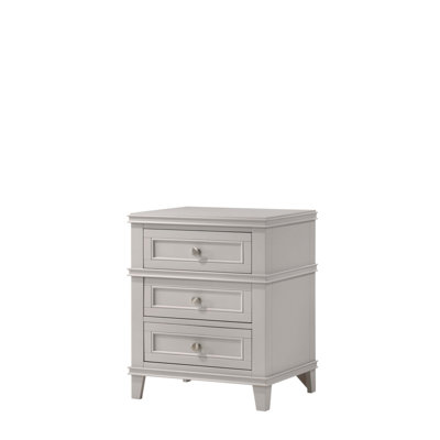 3 Drawer Nightstand With USB Charging Port, Poplar Solids, And Custom Hardware For Modern Bedrooms