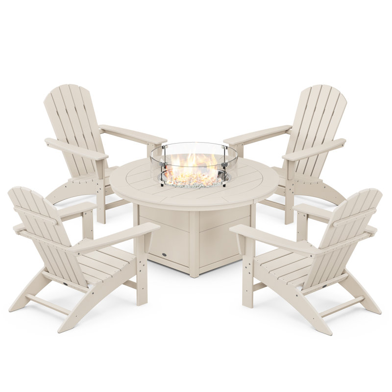 Ensemble de conversation 5 pièces Adirondack Nautical avec foyer, Sable