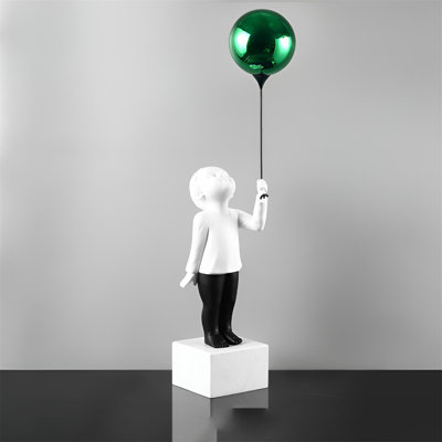Balloon Boy Sculpture Modern Creative Resin Art For Living Room Decor