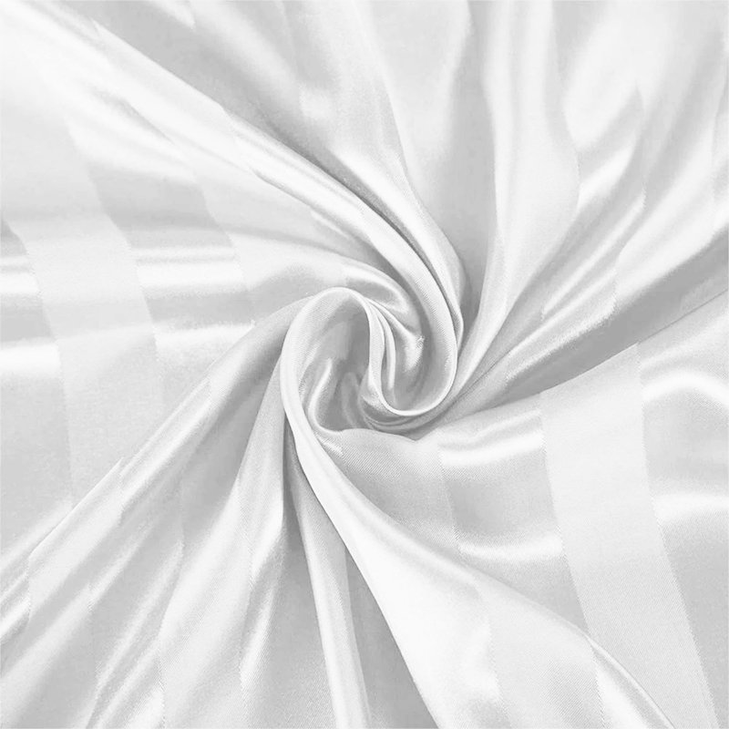 Premium Stripe Fitted Sheet - Deep Pocket, Wrinkle-Free, Ultra Soft Microfiber Bed Sheet, Single (3'), White Striped
