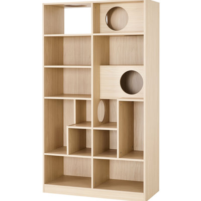 Furniture Style Cat Bookcase Unit For Cats: Particle Board & , 15.69 In. Width, 64.16 Height, 34.61 Depth, Cat's Rest Comfort In Modern Style: + Deep,