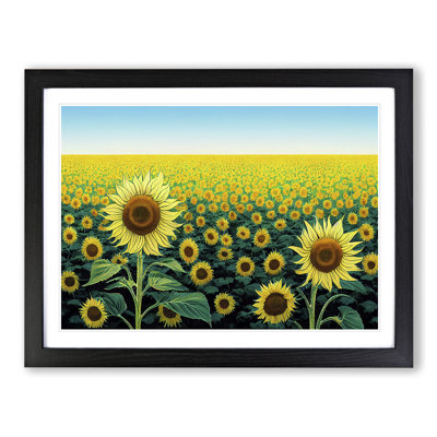Astonishing Sunflower Field Single Picture Frame Wall Art