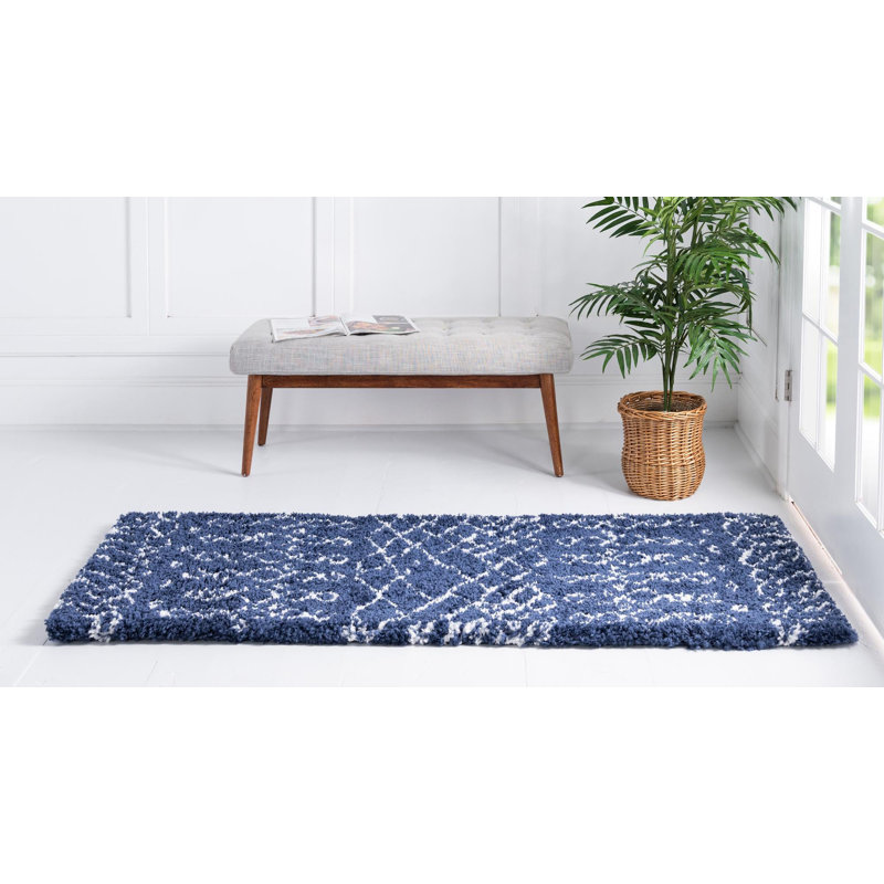Paquette Geometric Shag Area Rug, Runner 79 x 183cm