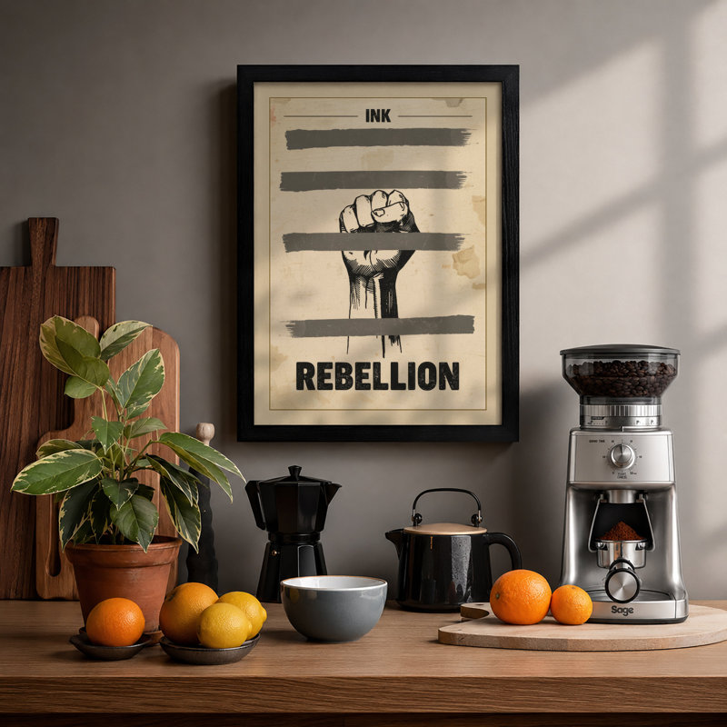 Ink Rebellion Industrial - Framed Print, A3 - 42.0 x 29.7 cm, Black