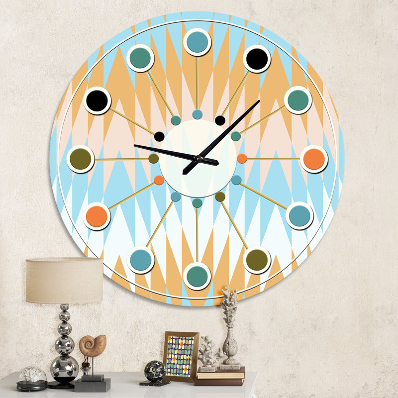 Horloge murale rétro Mid-Century, Moyenne