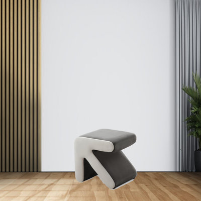 Modern Velvet Multifunctional Ottoman – Arrow Design Footrest, Kids Stool, Sofa Seat & Chic Home Decor for Living Room, Bedroom, Entryway by Ebern Designs
