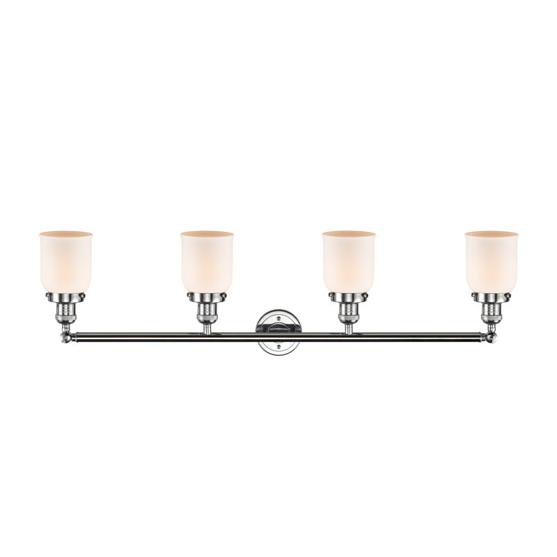 Bell - Éclairage pour meuble-lavabo 4 lumières 42 po, Blanc mat, Incandescent, Chrome poli