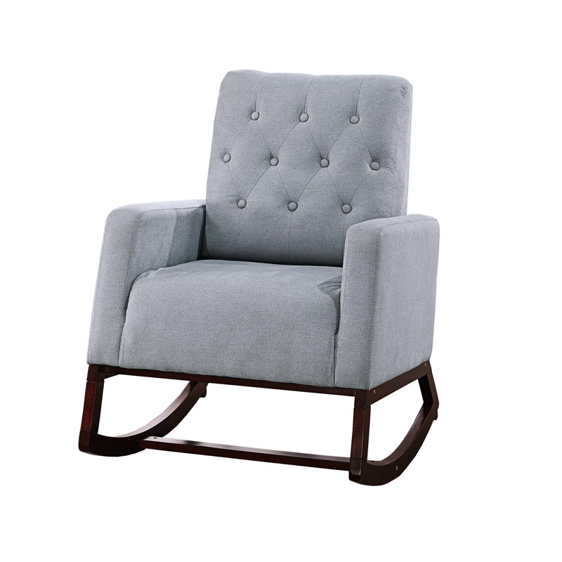 Chaise berçante gris acier avec dossier élégant
