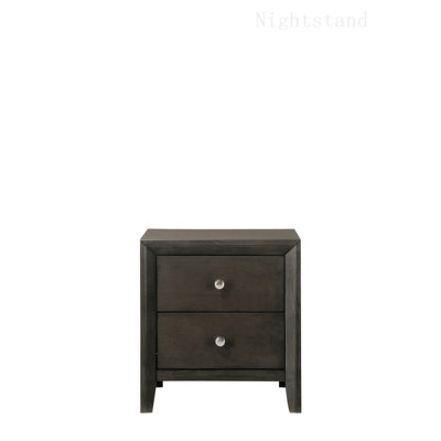 Bedroom Nightstand, Nightstand End Table with Two Storage Drawers and Round Knobs -  Ivy Bronx, E1957A246D0B4161BAE508399491092C