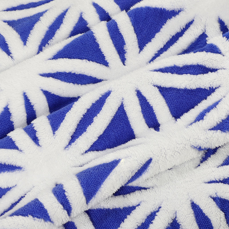 Jeté léger en sherpa Oumilen, Bleu marine / blanc