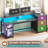 Metal Base Computer Desk with Power Outlet-2124606635