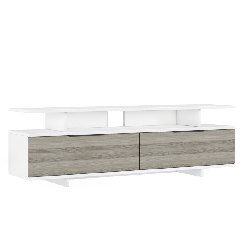 Keteri TV Stand, White/Grey Walnut