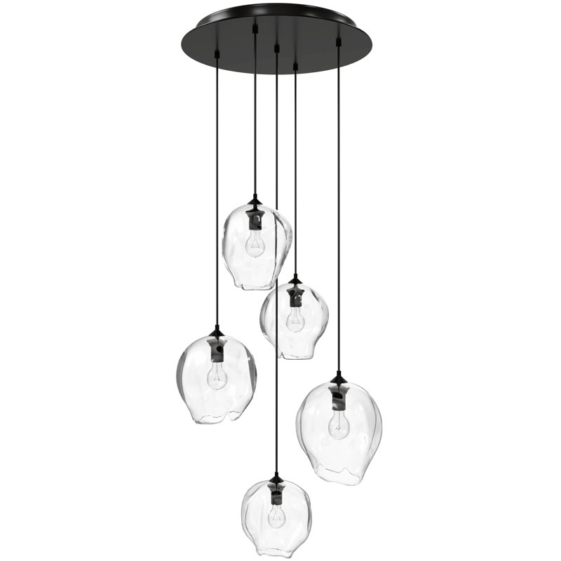 Luminaire suspendu en grappe à 5 lumières Elmingham