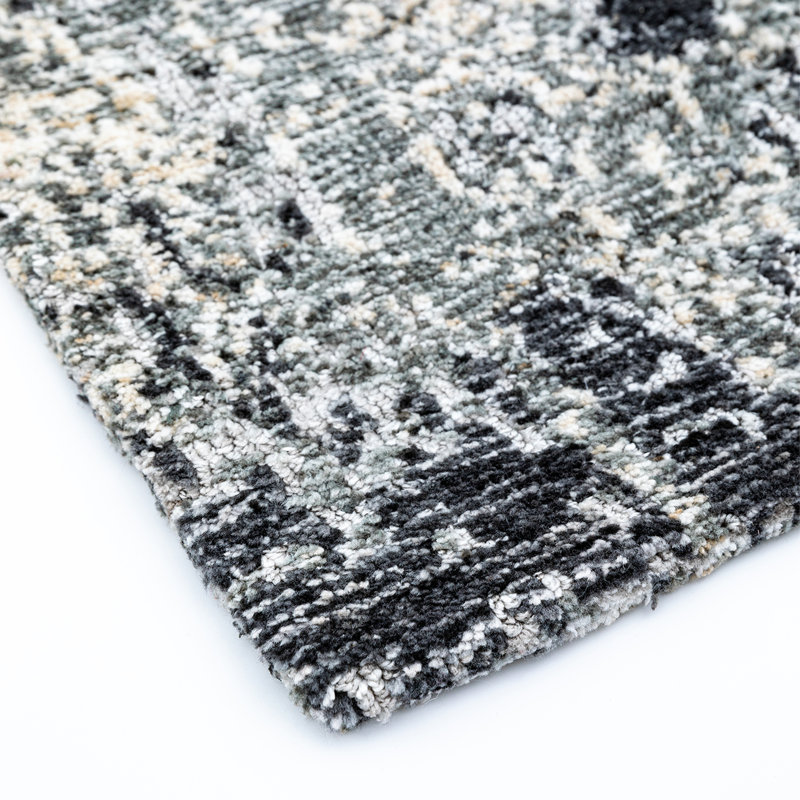 Alezandra Abstract Circular Knotted Area Rug, Rectangle 64cm x 96cm