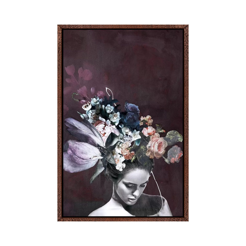 Haute Couture V - Print on Canvas, 101.6cm H x 66.04cm W x 3.81cm D, Classic Brown Wood Framed