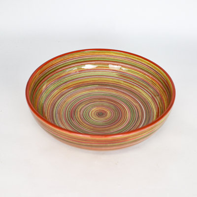 Raia Serving Bowl in Orange Rim - 30 x 9 cm | 11.8''