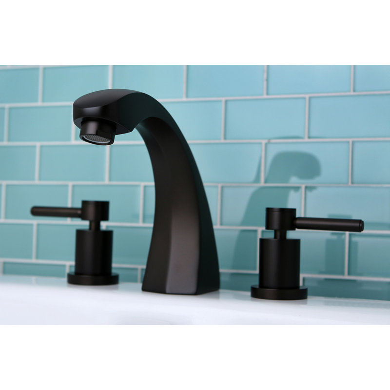 Kingston Brass Concord Two-Handle 3-Hole Deck Mount Roman Tub Faucet, Oil Rubbed Bronze