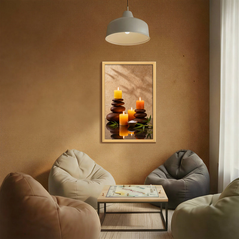 Bougies pour le bain et la lessive Rocks Bamboo Reflection Zen Peaceful Warmth Light