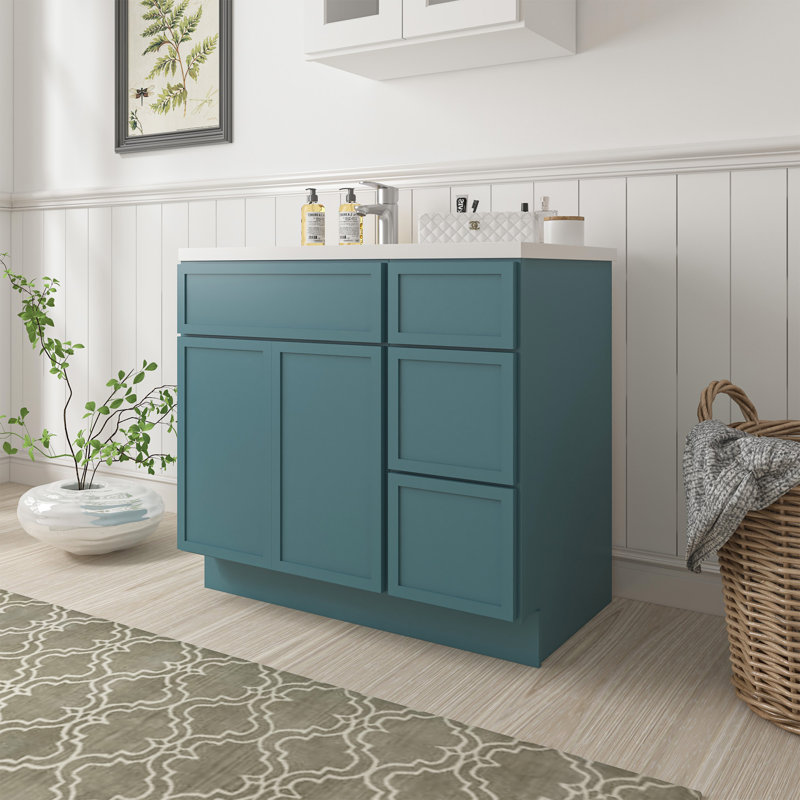Base de meuble-lavabo simple 36 po seulement, Sarcelle