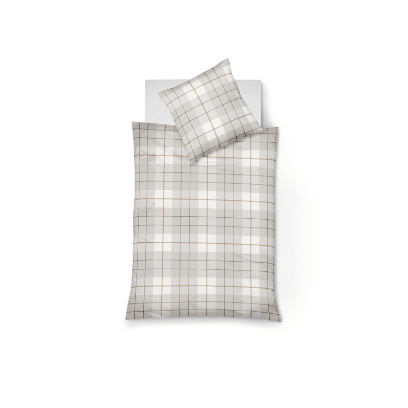 Lech Reversible Duvet Cover Set, Mussel, 220 x 240 cm - 2 Pillowcases (80 x 80 cm)