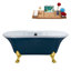 Baignoire de trempage sur pieds 60 "avec drain, pattes et plateau en bambou 60" Streamline-90706727-90706726