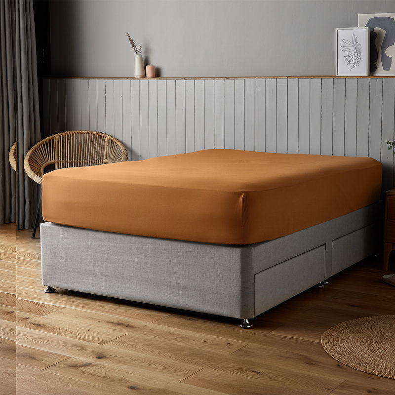 Silentnight Supersoft Fitted Sheet, Double (4'6), Terracotta