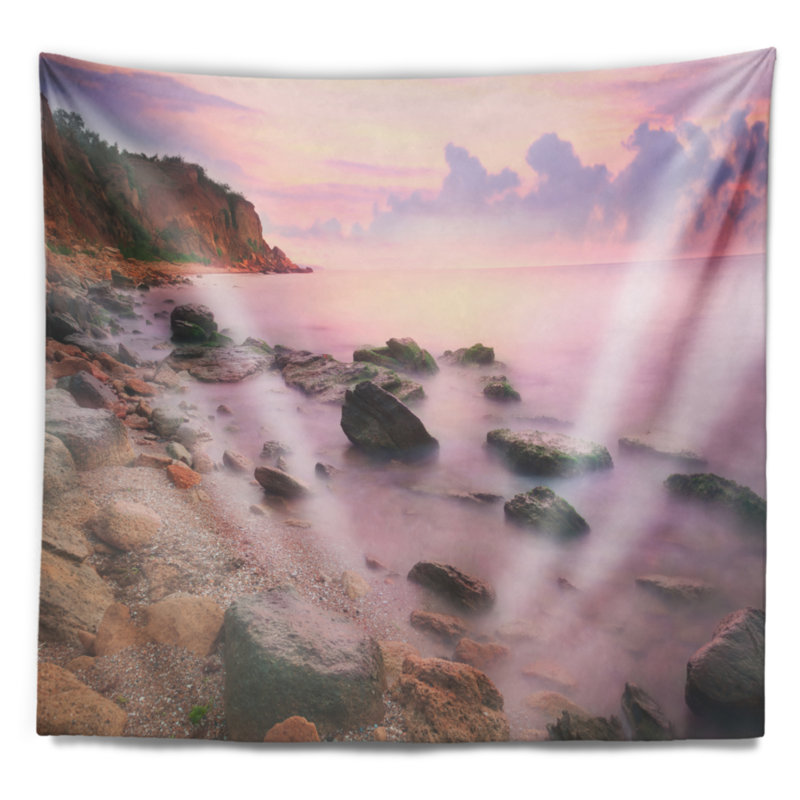 Tapisserie «Seashore Sunset» sur la mer, H 78 po x l 92 po