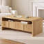Table basse Modern Farmhouse avec 2 tiroirs et rangement ouvert, naturel-246468173