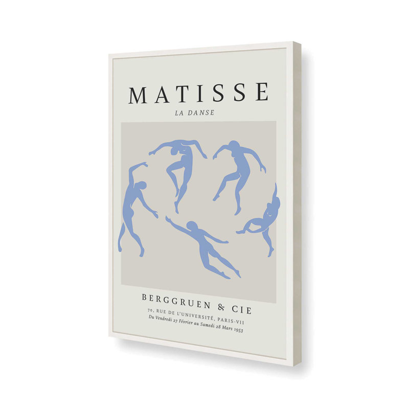 «La Danse in Blue Matisse», reproduction d'affiche, H 25 po x l 19 po x P 1,25 po, Blanc opaque