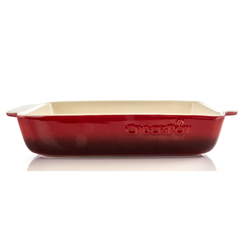 Red 4-Quart Stoneware Rectangle Baking Pan