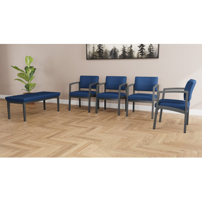 Ensemble de meubles de qualité commerciale en acier Lenox | Chaise 4 invités et banc 2 places