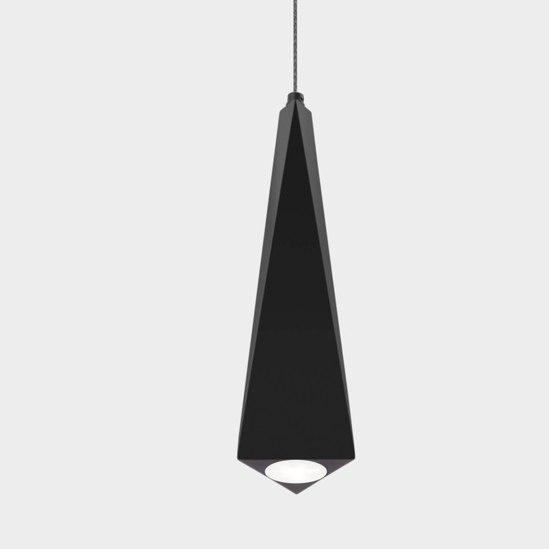 Hetler 1 - Light Single Geometric LED Pendant, Matte Black