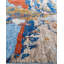 Tapis moderne fait à la main de conception unique - bleu, 9 pi 0 po x 12 pi 0 po