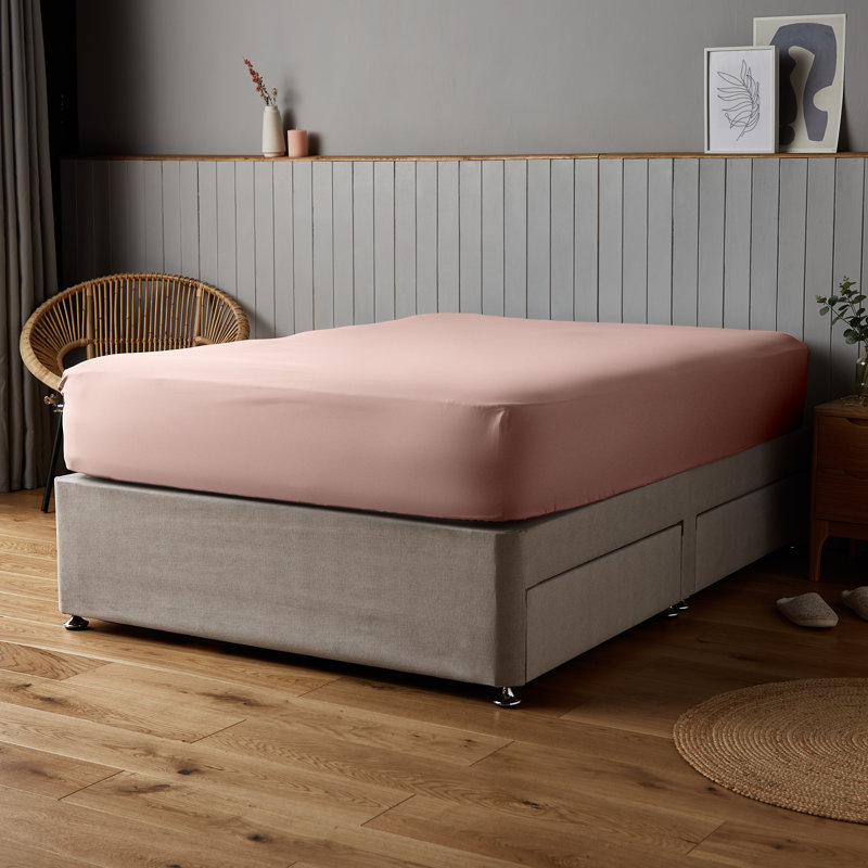 Silentnight Supersoft Fitted Sheet, Kingsize (5'), Pink