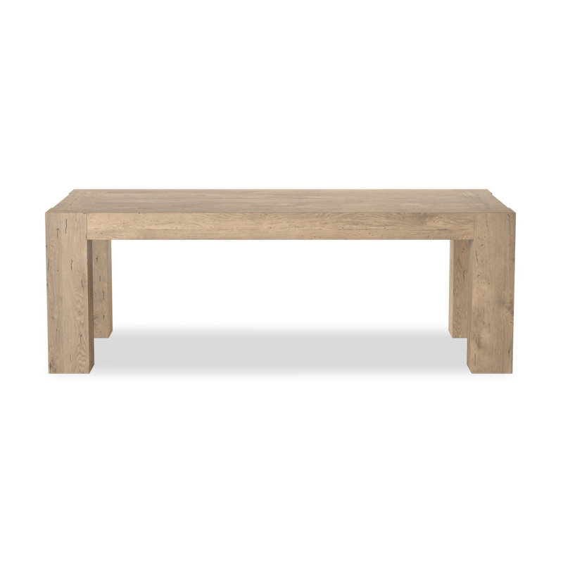 Abaso Oak Dining Table, 30'' H x 86'' W x 43'' D, Whitewash Rustic Wormwood Oak