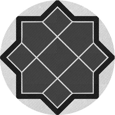Tapis noir/blanc cassé tissé à la machine