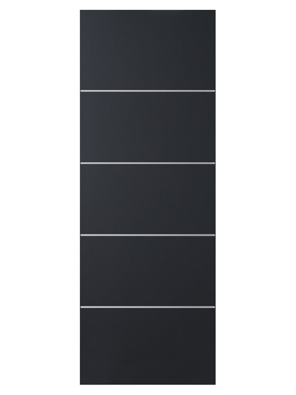 Dalle de porte intérieure moderne laminée noir doux Glam G-Pro 010 seulement 28 po x 96 po, Noir doux, 28 po x 96 po