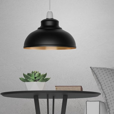 Metal Pendant Light Shade, Industrial Vintage Curved Lampshade Replacement, Modern Ceiling Hanging Light Fixture Cover for Kitchen Island, Dining Room, Cafe, Farmhouse Decor
