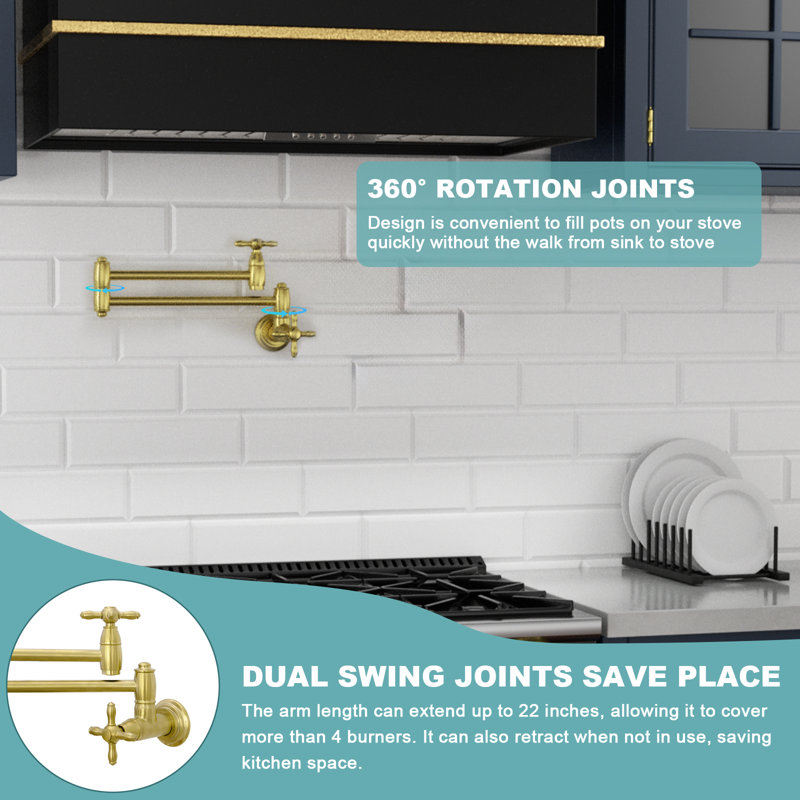 Akicon Kitchen Faucet, Brushed Gold
