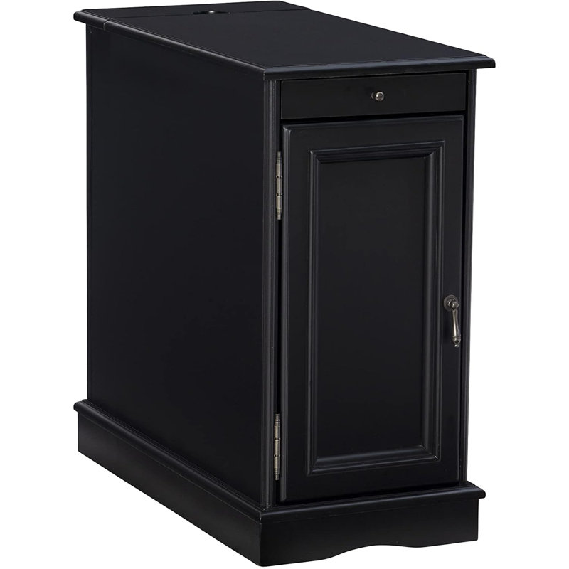 Modern Accent Table With Pull-Out Tray, Hidden Storage, And Coasters For Sofa Or Chair