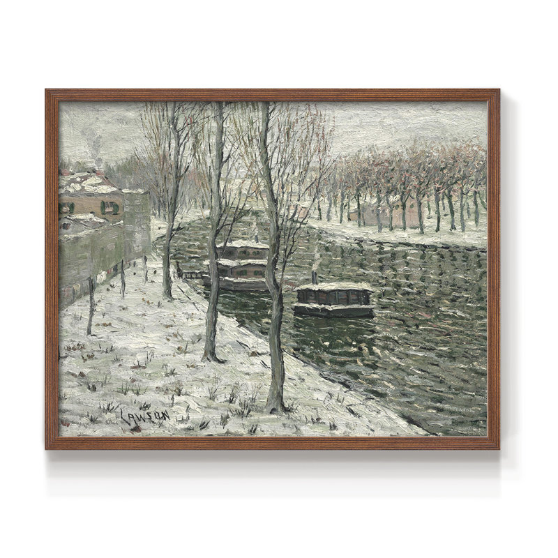 Paysages rétro - XCIV - reproduction encadrée - reconstituable, H 11 po x l 14 po, Noyer