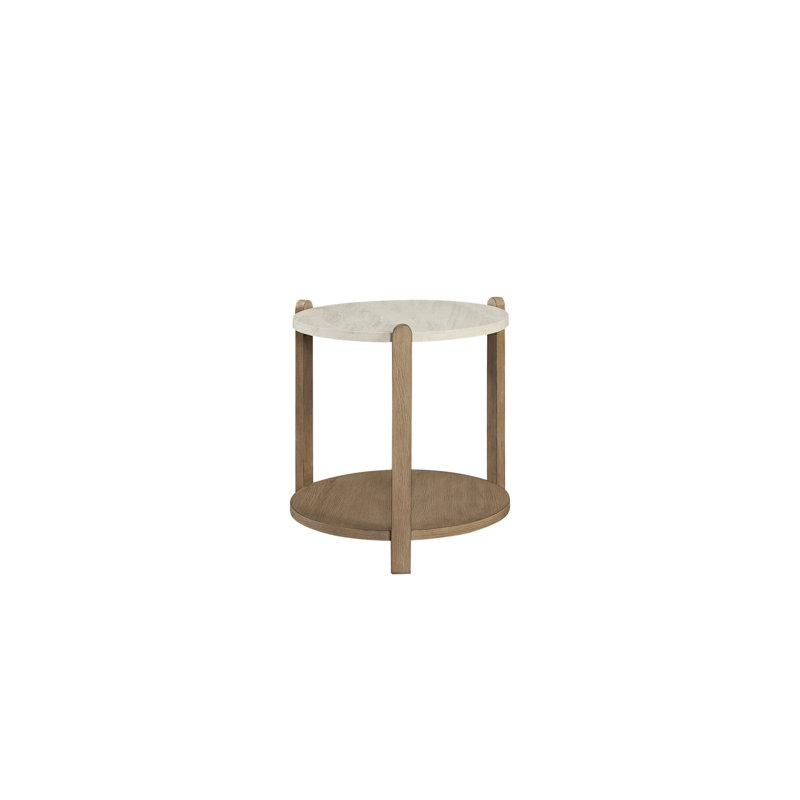 Stone Top End Table - Toffee