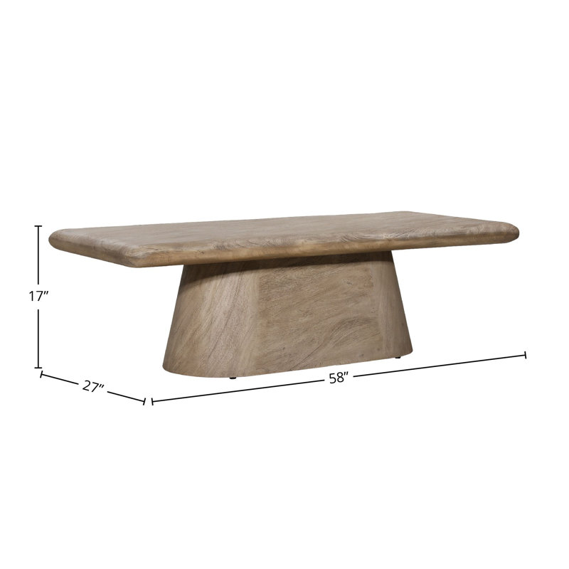 Brie Natural Acacia Wood Rectangular Coffee Table