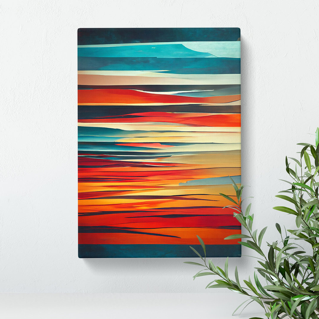 Sunset Abstract Art No.5 - Wrapped Canvas