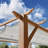 Florence 11 ft. W x 11 ft. D Wood Grain Aluminum Pergola in Canadian Cedar with Convertible Canopy-1439562452