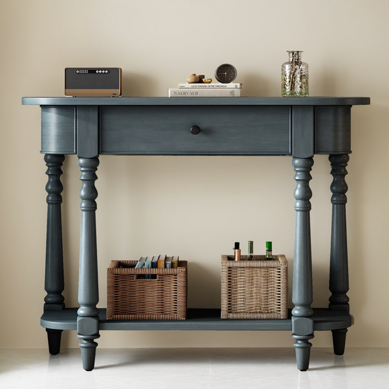 36" Console Table Entryway Sofa Side Table for Hallway Living Room, Navy Blue