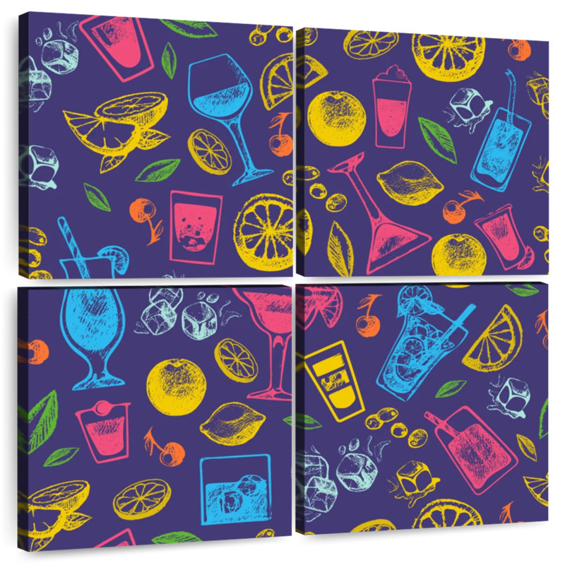 Yarlin Cocktails Illustration, 32" H x 32" W