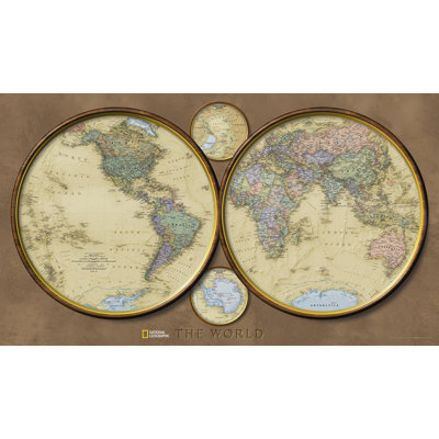 World Hemispheres Wall Map