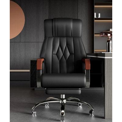 Ivy Bronx Chinue Genuine Leather Executive Chair