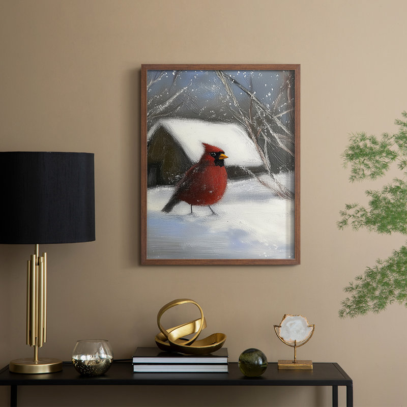 «Christmas Holiday Art» CDLxxv, reproduction encadrée - bois massif, H 21 po x l 17 po, Noyer